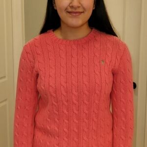 Ralph Lauren Rose Cable Knit Sweater